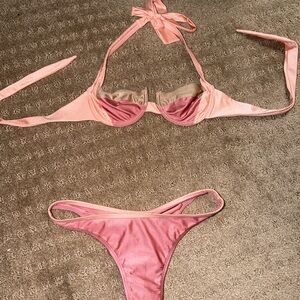 BANANHOT Pink Two-Tone Bikini Set